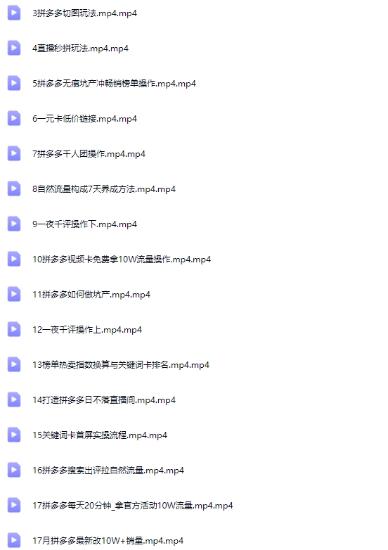 拼多多运营新玩法实战教程【Be-0031】