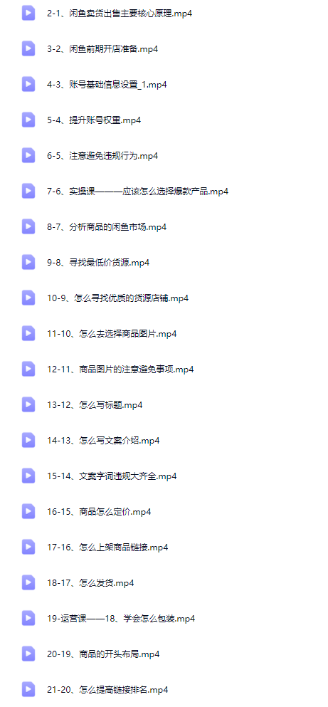 闲鱼电商运营高级课程【Bf-0033】