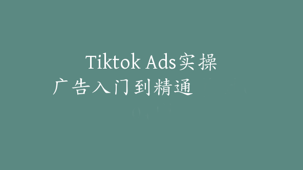 Tiktok Ads实操广告入门到精通【Ad-0044】