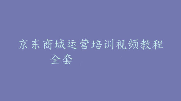 京东商城运营培训视频教程全套【Bd-0010】
