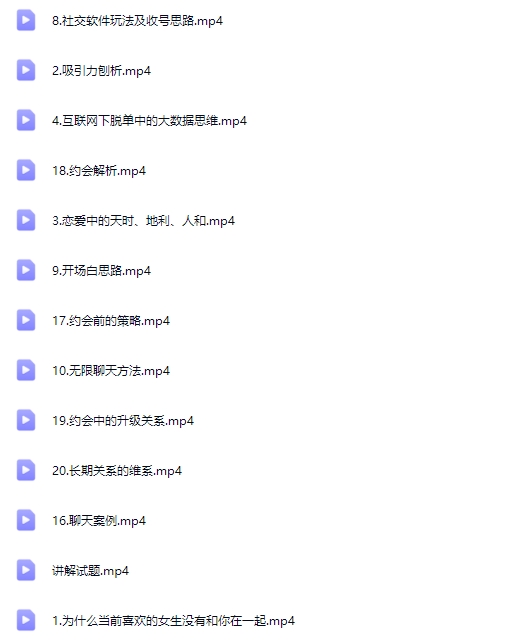 脱单急救术（实战宝典教程）【Df-0056】