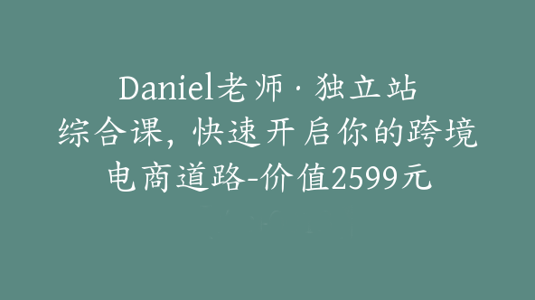 Daniel老师·独立站综合课，快速开启你的跨境电商道路-价值2599元【Aa-0013】