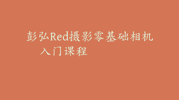 彭弘Red摄影零基础相机入门课程【Dd-0034】