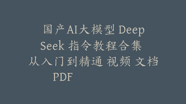 国产AI大模型 DeepSeek 指令教程合集 从入门到精通 视频 文档PDF【Dh-0052】
