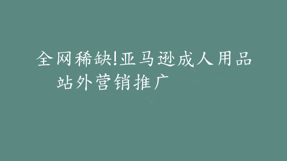 全网稀缺!亚马逊成人用品站外营销推广【F-0001】