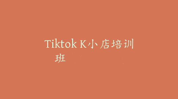 Tiktok K小店培训班【Ad-0041】